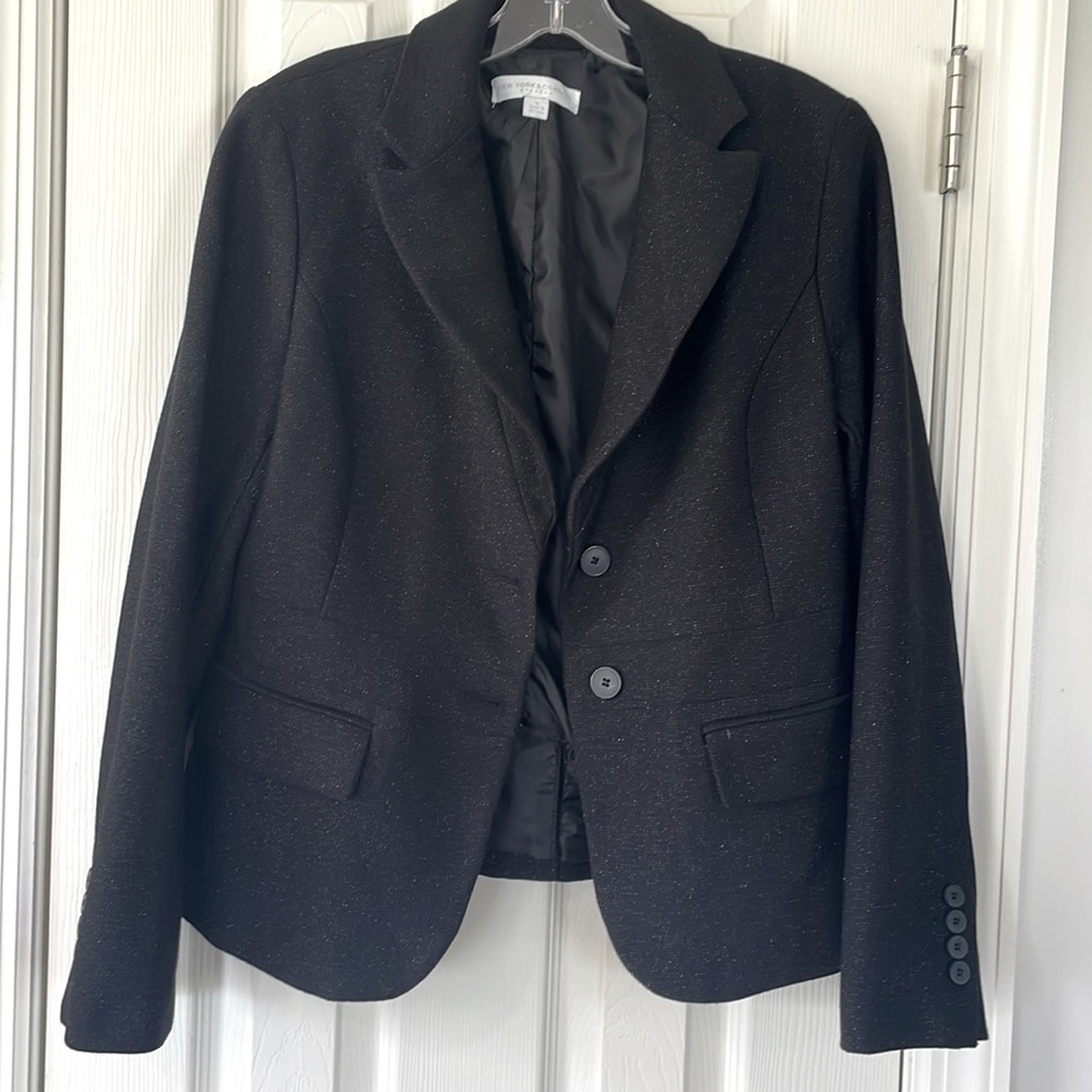 EUC New York & Company Glitter Black Blazer